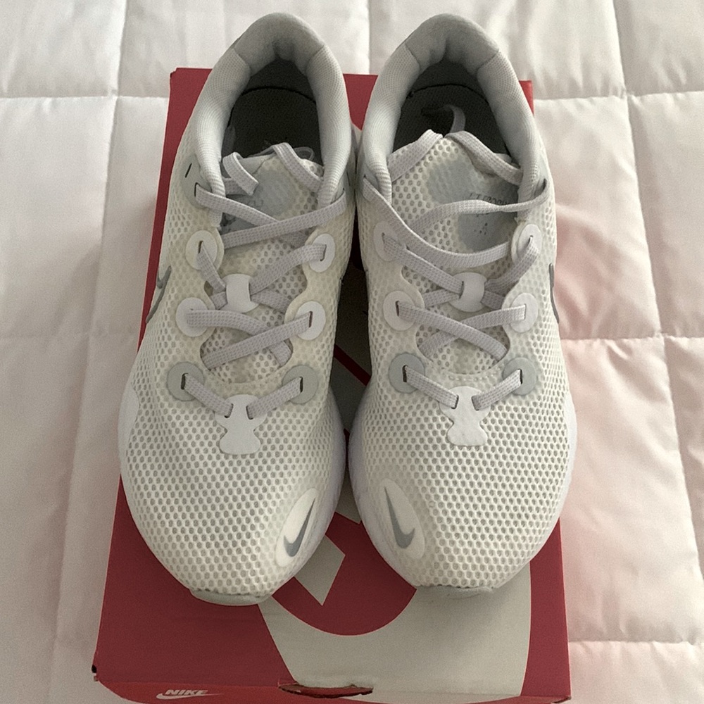 Nike-White sneakers. Size 8.5